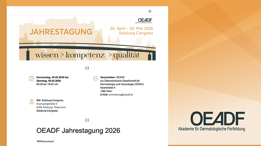 Referenz mit Darstellung einer OEADF Event-Website