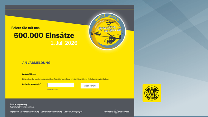 Referenz mit Darstellung einer ÖAMTC Event-Website