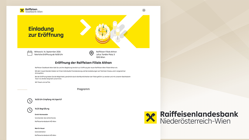 Referenz mit Darstellung einer RLB NÖ-Wien Event-Website