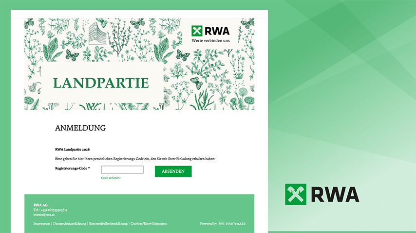 Referenz mit Darstellung einer RWA Event-Website